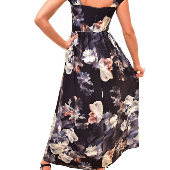 KEEPSAKE Confession SILK MAXI dress Sz S FRONT CUT OUT FLORAL ROMANCE NWT in bag - Picture 2 of 6